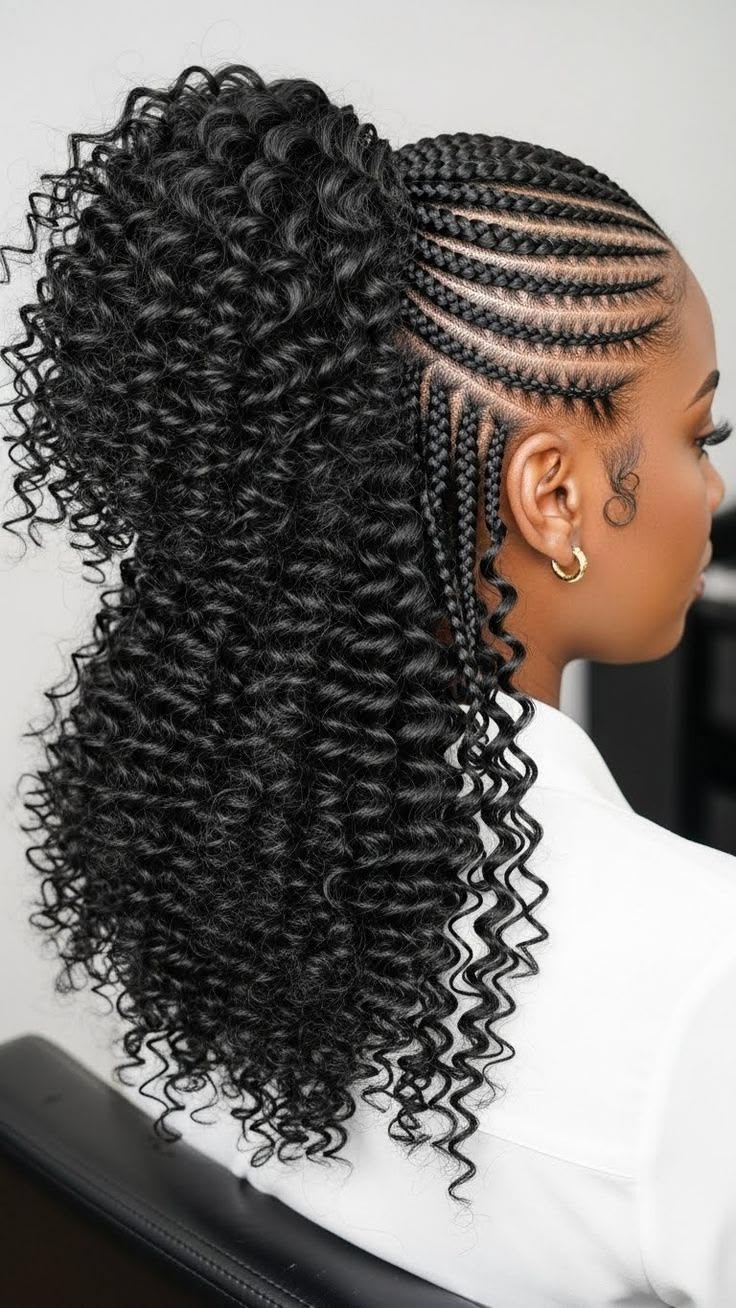 Cornrows + Curls (2)